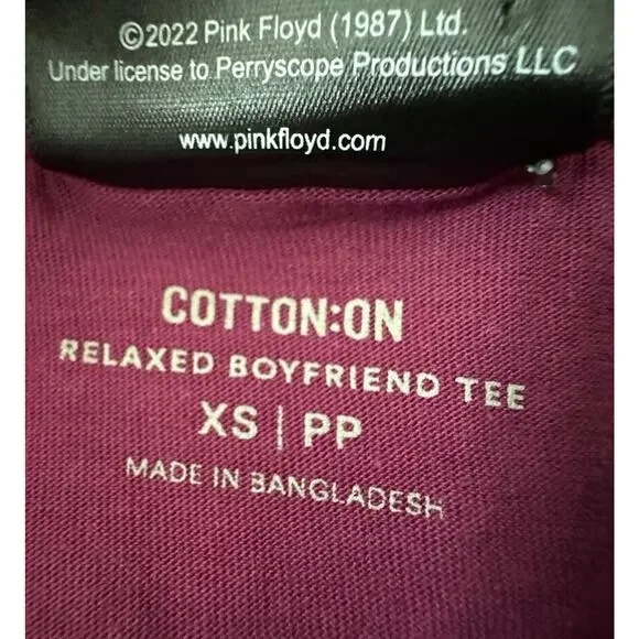 Cotton On Pink Floyd T-Shirt Relaxed Boyfriend Tee Graphic Women XS X-Small - Picture 8 of 10
